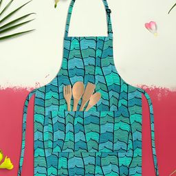 ArtzFolio Kids Blue & Black Printed Cotton Aprons-19