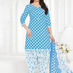 SALWAR STUDIO Printed Pure Cotton Unstitched Dress Material-image-89