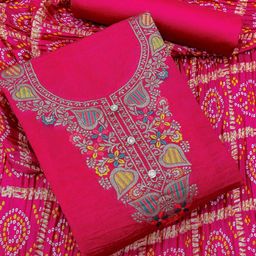 HERE&NOW Embellished Unstitched Dress Material-picture-30