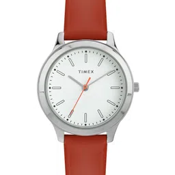 Timex Women Brass Dial & Leather Straps Analogue Watch TW00ZR407-13
