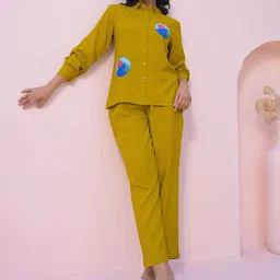 ROOHANIYAT Printed Shirt Collar Neck Shirt With Trousers Co-Ords-picture-32