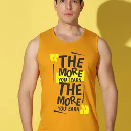 WOOSTRO Printed Gym Innerwear Vest VWS26 MORE MUSTARD-image-1