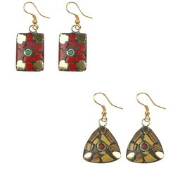 URBANELA Set Of 2 Gold-Plated Teardrop Shaped Drop Earrings-8