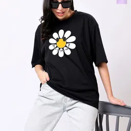 TQH Women Pack of 2 Typography Printed Round Neck Oversized T-shirts-picture-29