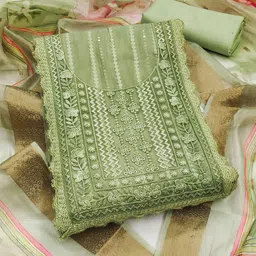 SHADOW & SAINING Floral Embroidered Pure Cotton Unstitched Dress Material-picture-29