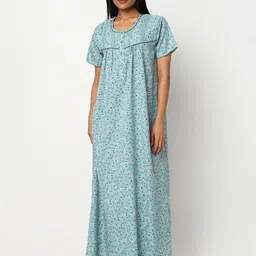Juliet Floral Printed Short Sleeves Maxi Nightdress-picture-28