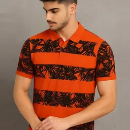 SZN Men Floral Printed Polo Collar T-shirt-picture-15
