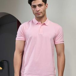 MAXZONE Men Solid Polo Collar Cotton T-shirt-image-67