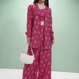 Vishudh Printed Shirt With Top & Trousers Co-Ord Set-picture-54
