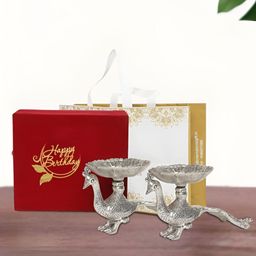 INTERNATIONAL GIFT Silver Plated Peacock Bowl Gift Set-image-83