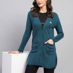 Monte Carlo Women Ribbed Woollen Longline Cardigan-picture-21