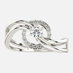 VALANOVA Sterling Silver White Gold Plated 0.26Ct Lab Grown Diamond Ring-image-119