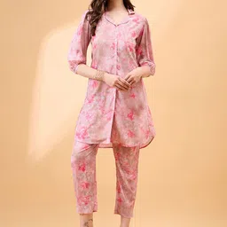 all about you Printed Shirt Collar Shirt With Trousers Co-Ords Set-picture-24