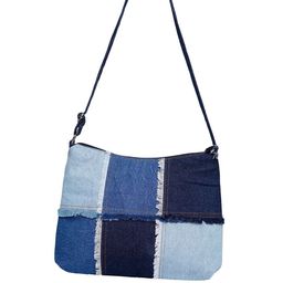 The Purani Jeans Colourblocked Square Denim Tote Bag-image-12