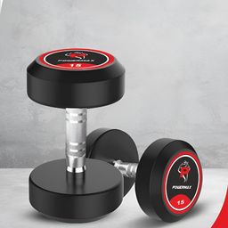 PowerMax Fitness Set Of 2 Round Fixed Weight Dumbbell - 15 Kg Each-14