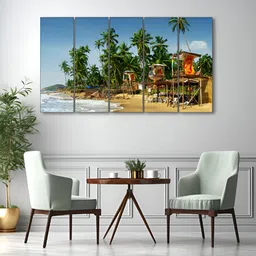 The Castle Decor Blue & Green 5 Pieces Beach Printed Wall Art-image-30