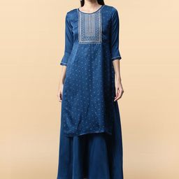 Anouk Rustic Women Ethnic Motifs Embroidered Regular Gotta Patti Kurta with Palazzos-image-27