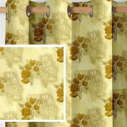 Aura Yellow 2 Pieces Long Door Curtains-12