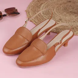 Mast & Harbour Women Light Weight and Comfortable Kitten Heels Pumps-6