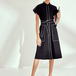 The Label Life Women Self Tie Fit & Flare Shirt Dress-image-18