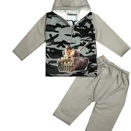 Fly Step Unisex Solid Printed Regular Long Sleeves Hood Clothing Set-image-88