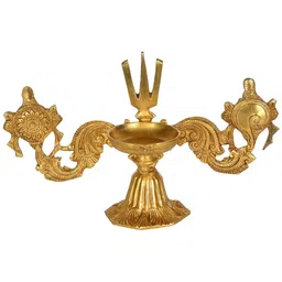 Exotic India Brass Wick Lamp On Stand Vaishnava-image-64