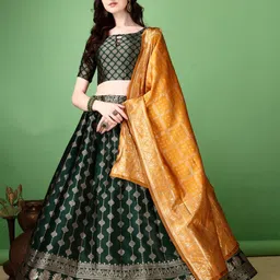 LADY SHOPI Ready to Wear Lehenga & Unstitched Blouse With Dupatta-image-56