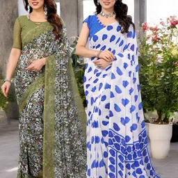 Moda Rapido Floral Pure Georgette Saree-image-84
