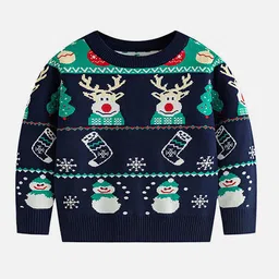 Little Surprise Box LLP Kids Self Design Round Neck Long Sleeves Pullover Sweaters-image-72