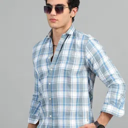 HOUSE OF MAHNOTS Men Classic Opaque Checked Casual Shirt-image-93