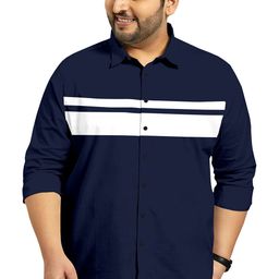 Aloof Men Classic Horizontal Stripes Opaque Casual Shirt-image-80