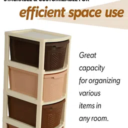 Aura Brown & Beige Modular 4-Layer Drawer Multi-Utility Organisers - 73 Ltr image 3