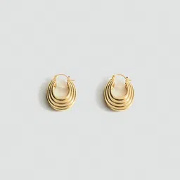MANGO Oval Hoop Earrings-24