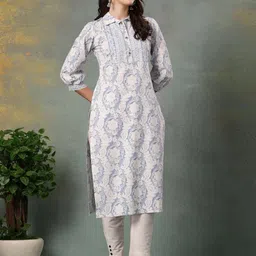 God Bless Women Ethnic Motifs Printed Cotton Kurta-17
