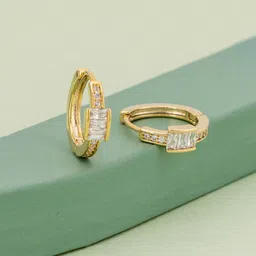 Kushal's Fashion Jewellery Gold-Plated Zircon Studded Circular Shaped Hoop Earrings-33