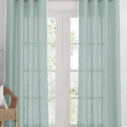 HOMEMONDE Grey Set of 2 Sheer Door Curtain-21