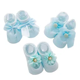 Babymoon Kids Set of 3 Self-Design Anti Slip Booties-3
