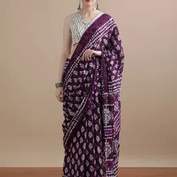 Jaipur Kurti Floral Printed Pure Cotton Saree-picture-29