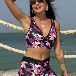 Addery Tropical Printed Sports Bikini Set-image-57