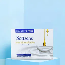 Softsens Set Of 4 Soft Skin Cream Bar Soap With Coconut Juice - 4 Pieces Each - 100 g Each image 5