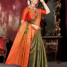 JAY FASHION Woven Design Zari Silk Blend Designer Banarasi Saree-image-81