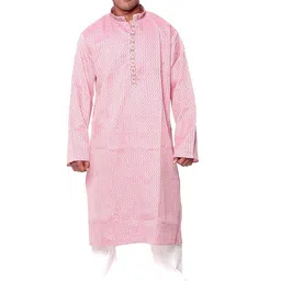 Exotic India Men Printed Regular Thread Work Kurta with Pyjamas-11