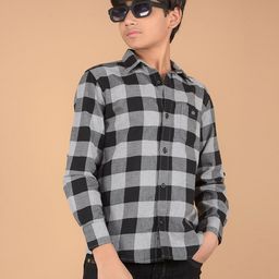 Crimsoune Club Boys Premium Slim Fit Buffalo Checks Opaque Checked Casual Shirt-image-98