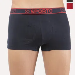 Sporto by Macho Pack Of 3 Super Combed Cotton Mid-Rise Short Trunks-picture-12