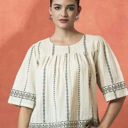 Sangria Printed Pure Cotton Top-picture-50