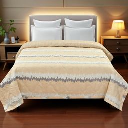 IVAZA Beige AC Room Double Bed Microfibre Comforter-image-87