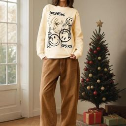 Kotty Women Graphic Printed Round Neck Therma-Fit Sweatshirt-picture-42