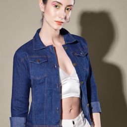 Full Sleeve Solid Women Denim Jacket-image-58
