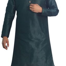 House of Aqss Men Regular Dupion Silk Kurta with Pyjamas-picture-6