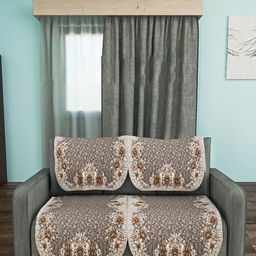 Kuber Industries Unisex Gold Sofa Covers-32